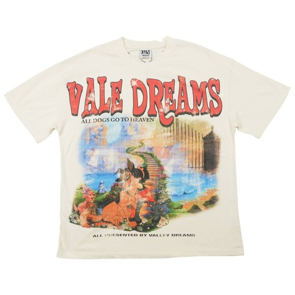 Vale Forever All Dogs Go To Heaven T-shirt Cream - Picture 1 of 4
